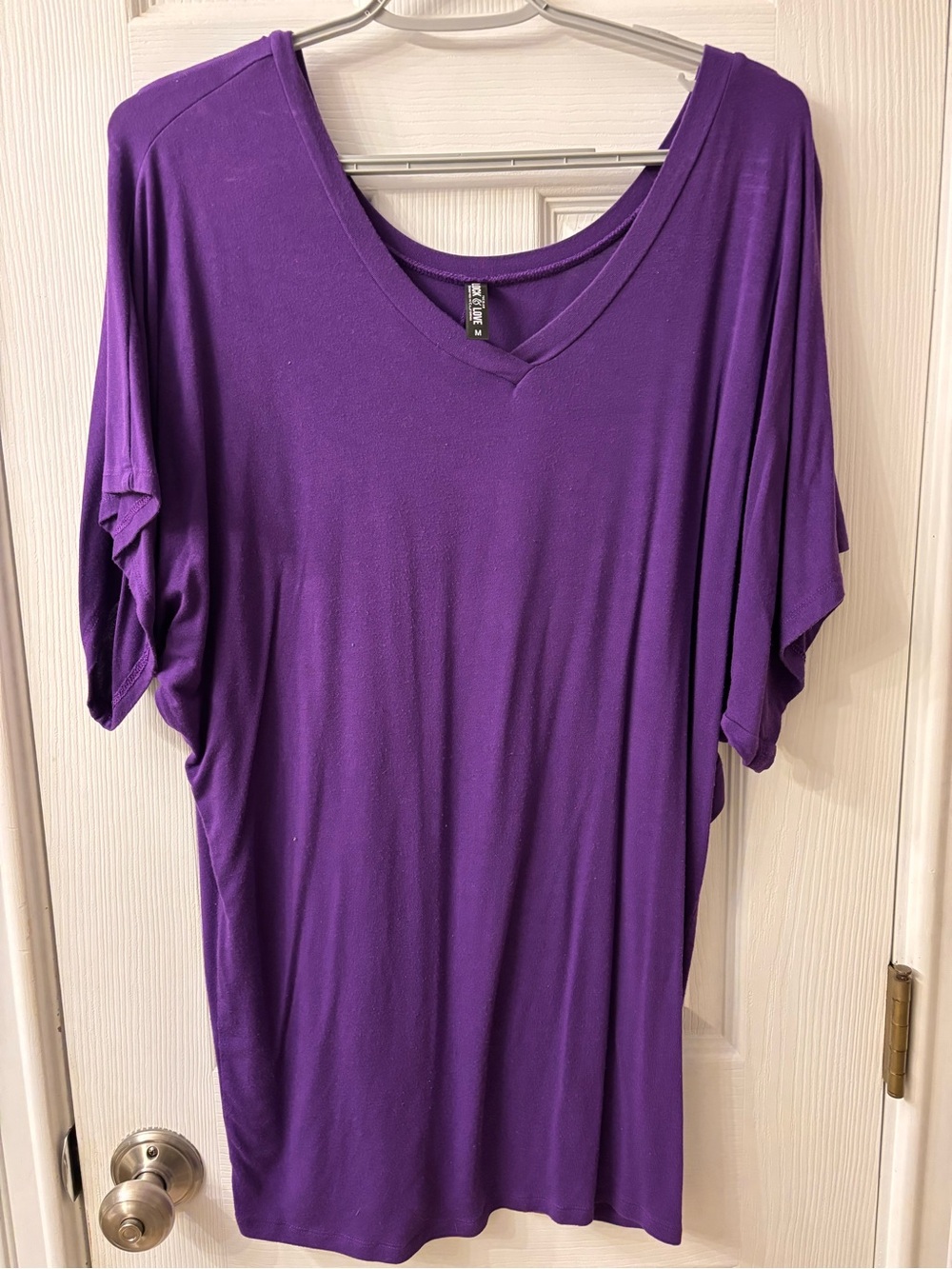 No Boundaries Plus-Size Purple V-Neck Dolman Sleeve Top